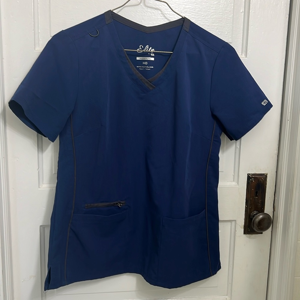 Navy blue scrub top